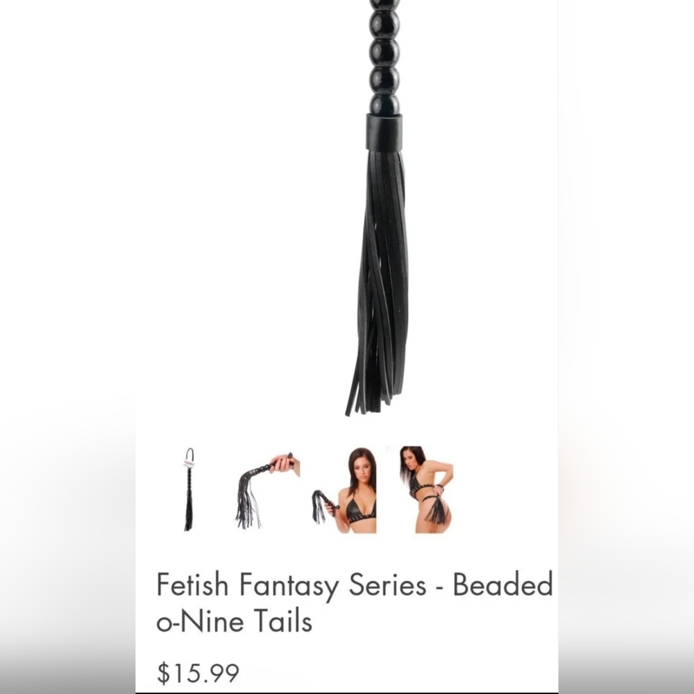Fetish Fantasy Beaded Cat-O-Nine Whip, Bondage Whip, Adult Toy - Picture 6 of 6